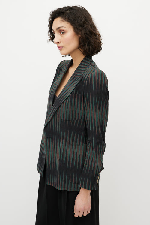 Dries Van Noten Black & Multicolour Striped Blazer