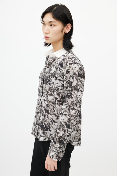 Dries Van Noten Black & White Floral Shirt