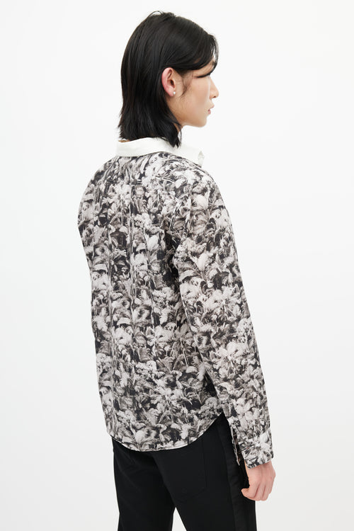 Dries Van Noten Black & White Floral Shirt