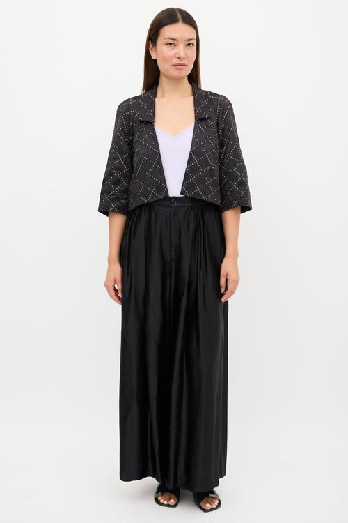Dries Van Noten Black & White Geometric Open Blazer