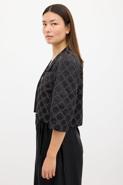 Dries Van Noten Black & White Geometric Open Blazer