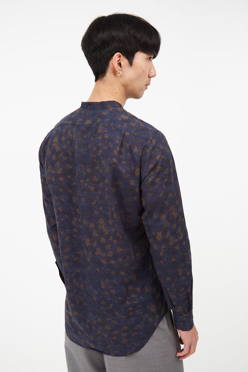 Dries Van Noten Blue & Brown Print Shirt