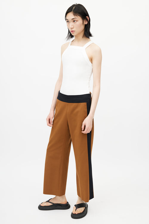 Dries Van Noten Brown & Black Wide Leg Trouser