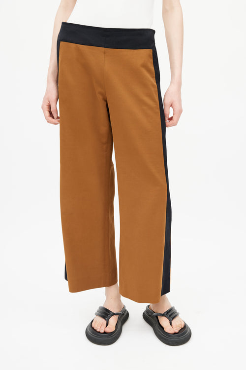 Dries Van Noten Brown & Black Wide Leg Trouser