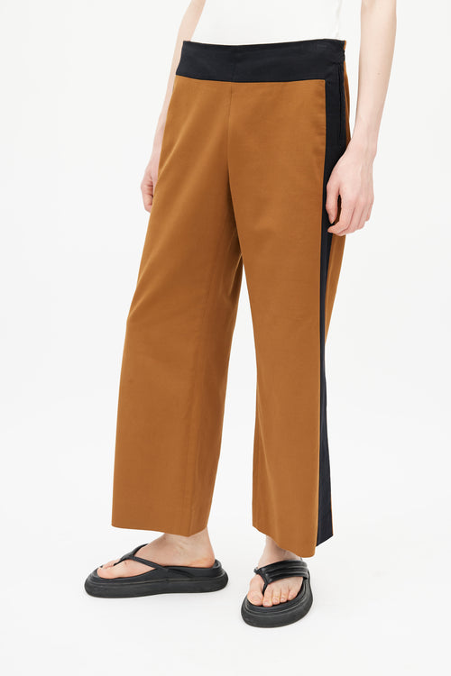 Dries Van Noten Brown & Black Wide Leg Trouser