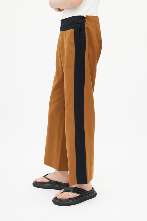 Dries Van Noten Brown & Black Wide Leg Trouser
