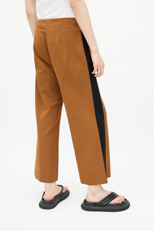 Dries Van Noten Brown & Black Wide Leg Trouser