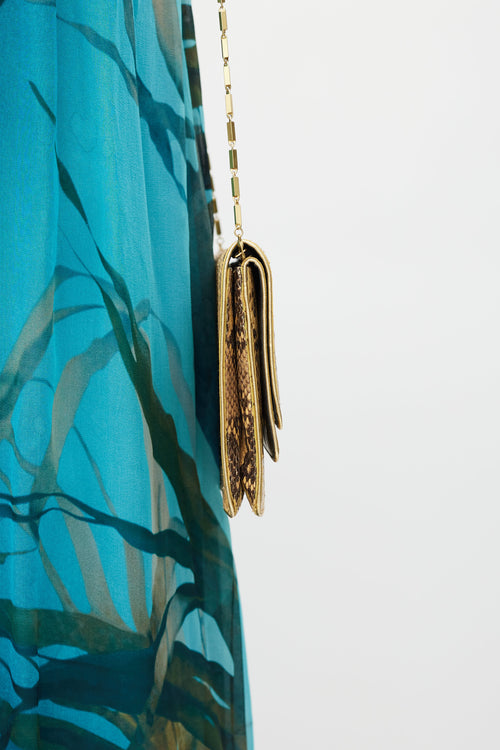 Dries Van Noten Brown & Multicolour Embossed Leather Bag