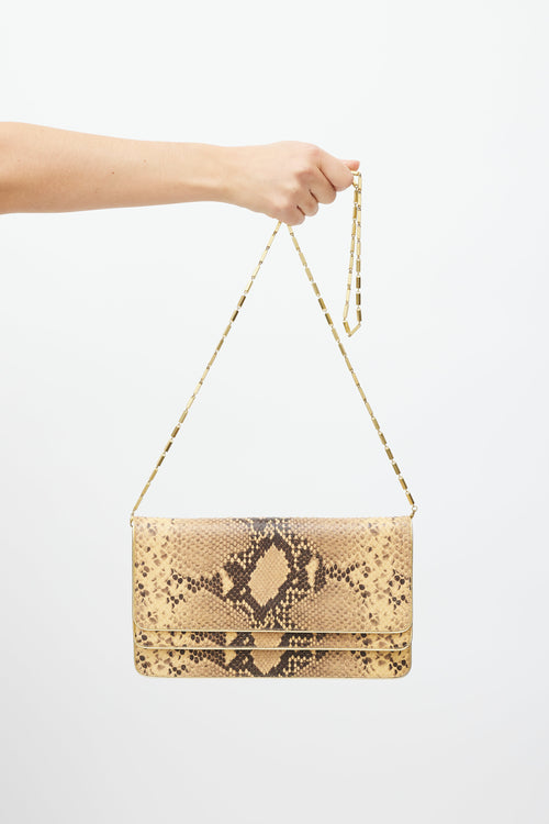 Dries Van Noten Brown & Multicolour Embossed Leather Bag