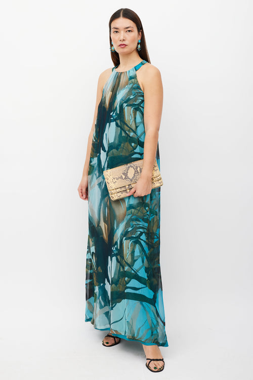 Dries Van Noten Brown & Multicolour Embossed Leather Bag