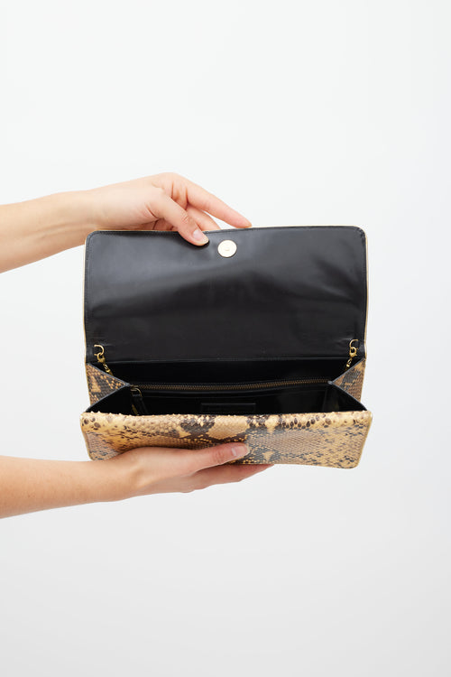 Dries Van Noten Brown & Multicolour Embossed Leather Bag