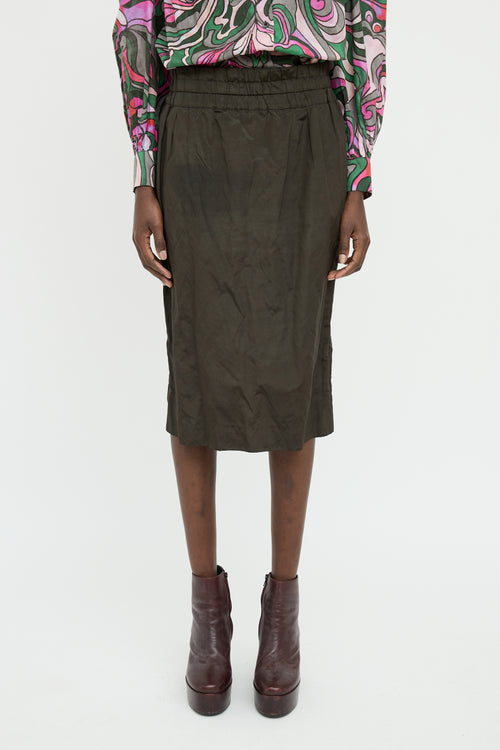Dries Van Noten Brown Panel Pocket Skirt