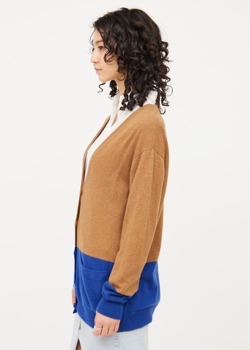 Dries Van Noten Brown & Blue Button Long Sleeve Cardigan