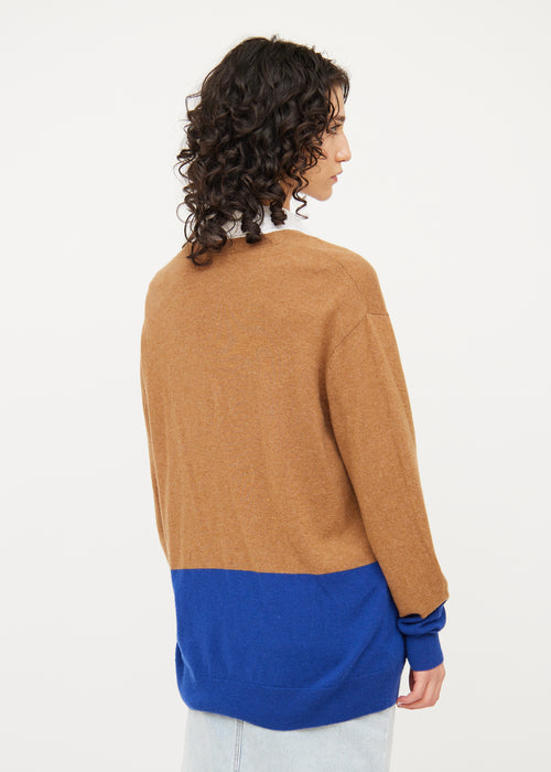 Dries Van Noten Brown & Blue Button Long Sleeve Cardigan