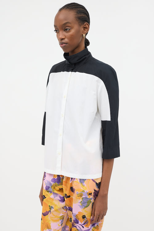 Dries Van Noten Colour Block High Collar Shirt