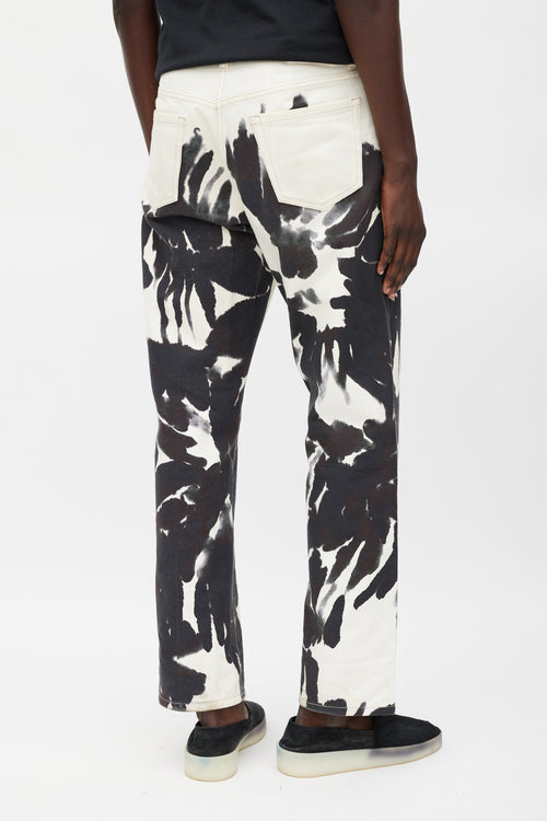 Dries Van Noten Cream & Black Watercolour Jeans