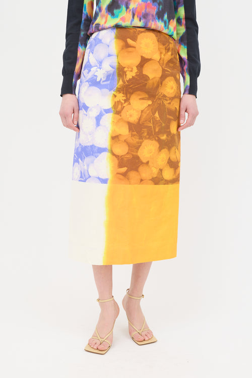 Dries Van Noten Dip Dyed Floral Skirt