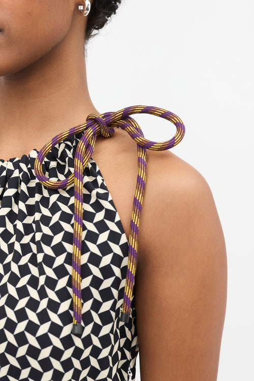 Dries Van Noten Geometric One Shoulder Dress