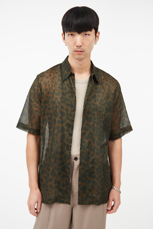 Dries Van Noten Green & Brown Print Shirt