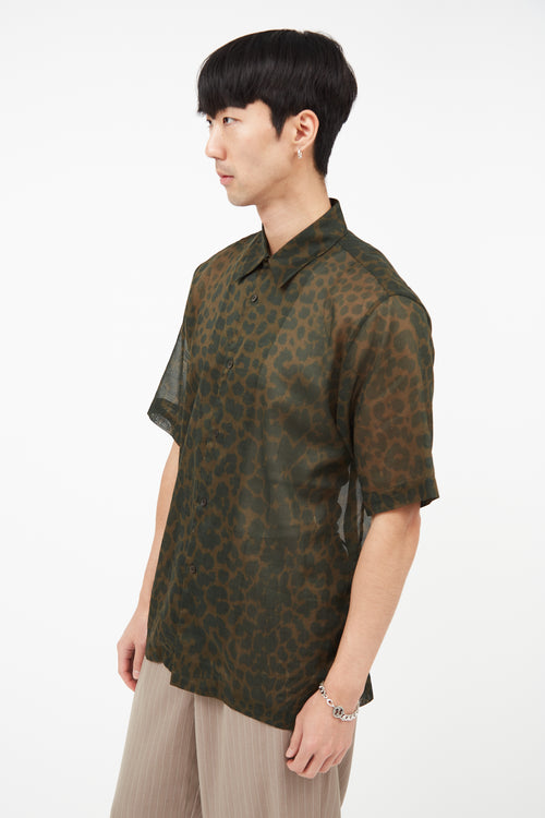 Dries Van Noten Green & Brown Print Shirt