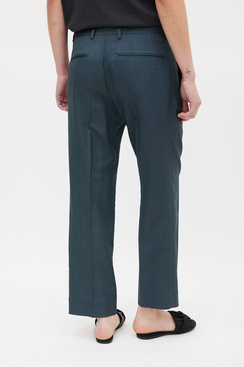 Dries Van Noten Green Wool Silk & Mohair Suit