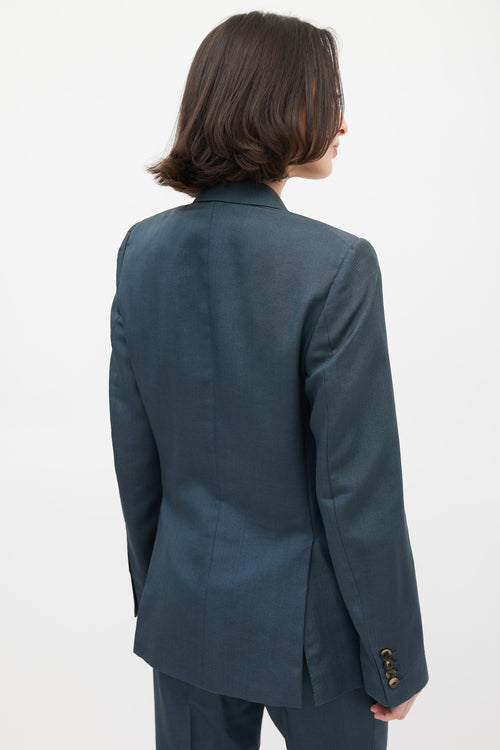 Dries Van Noten Green Wool Silk & Mohair Suit