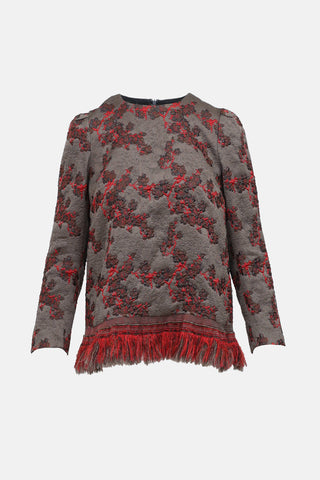 Dries Van Noten Brocade Fringe Top