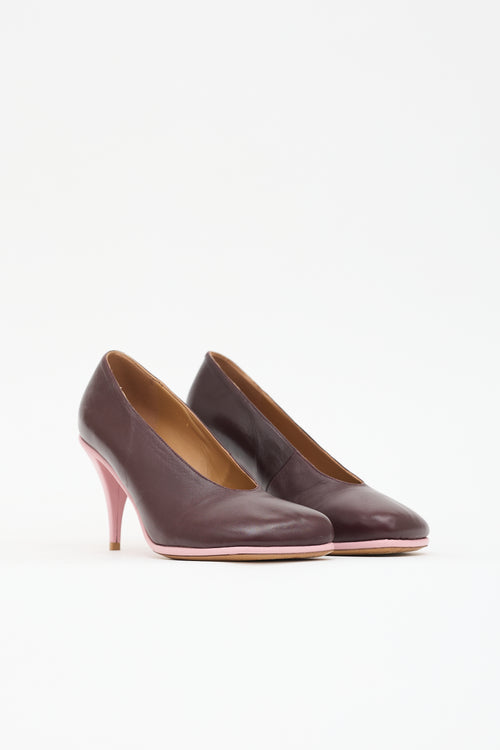 Dries Van Noten Leather Square Toe Pump