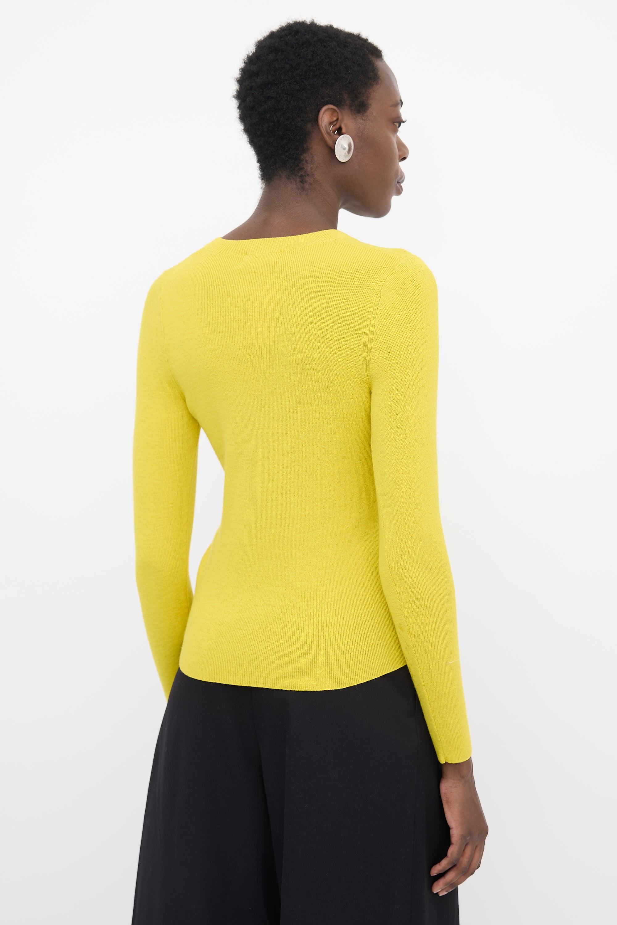 Dries Van Noten Merino Wool Rib Knit Sweater