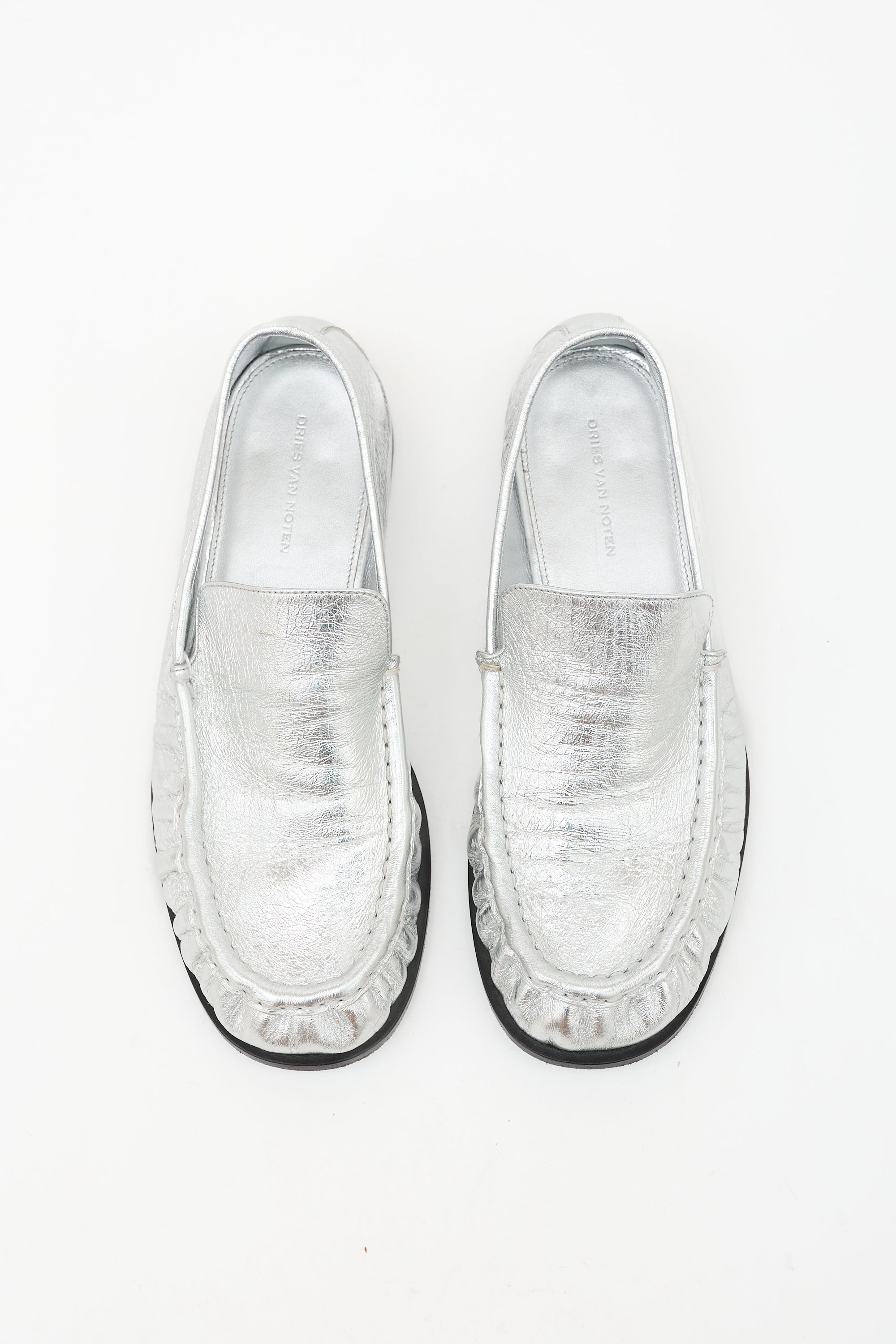Dries Van Noten Metallic Leather Loafer