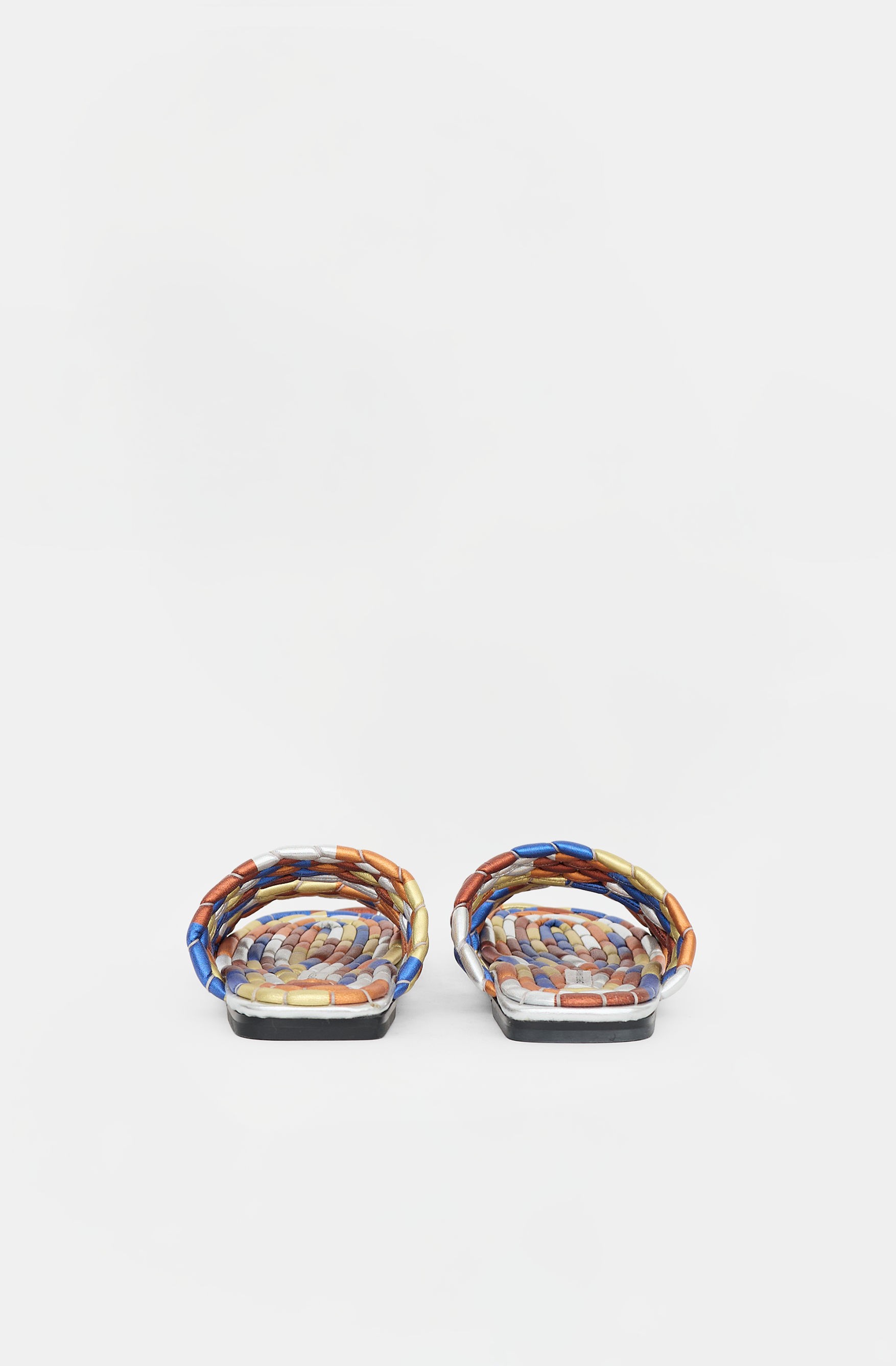 Dries Van Noten Metallic Leather Woven Sandal