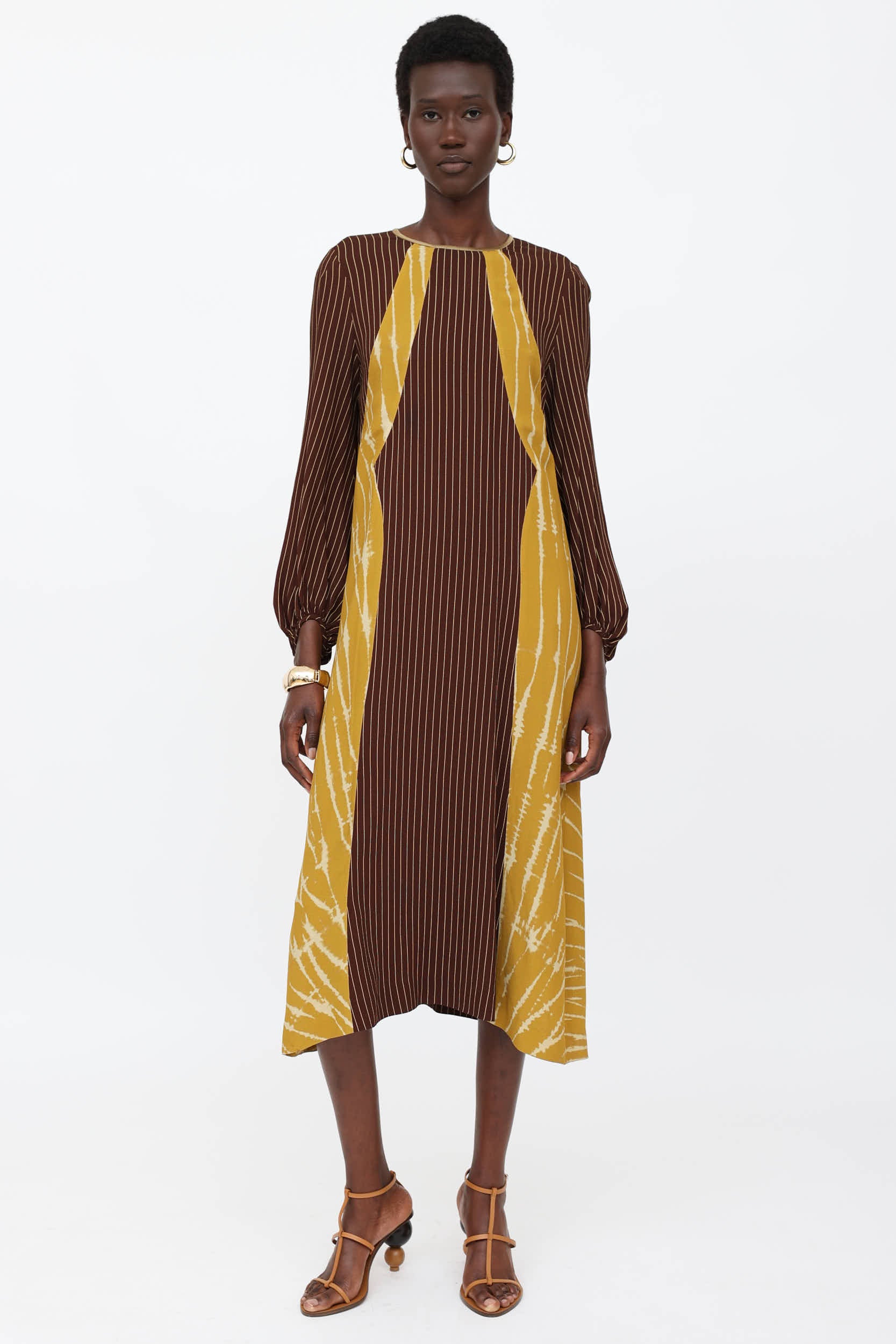 Dries Van Noten Stripe Crepe Dress