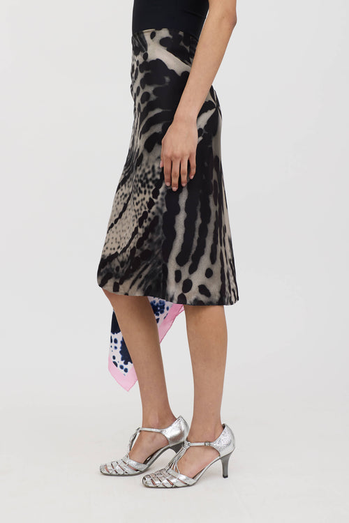 Dries Van Noten Silk Tie Dye Wrap Skirt