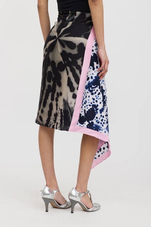 Dries Van Noten Silk Tie Dye Wrap Skirt