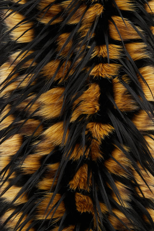 Black & Yellow Greta Faux Fur Scarf