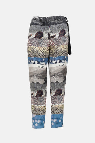 Dries Van Noten Linen Floral Patterned Trouser