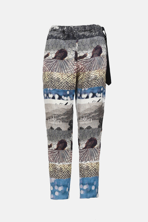Dries Van Noten Linen Floral Patterned Trouser