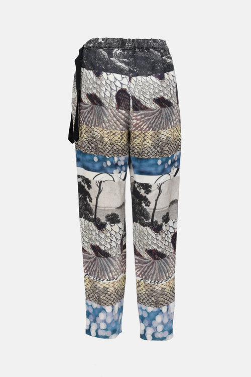 Dries Van Noten Linen Floral Patterned Trouser