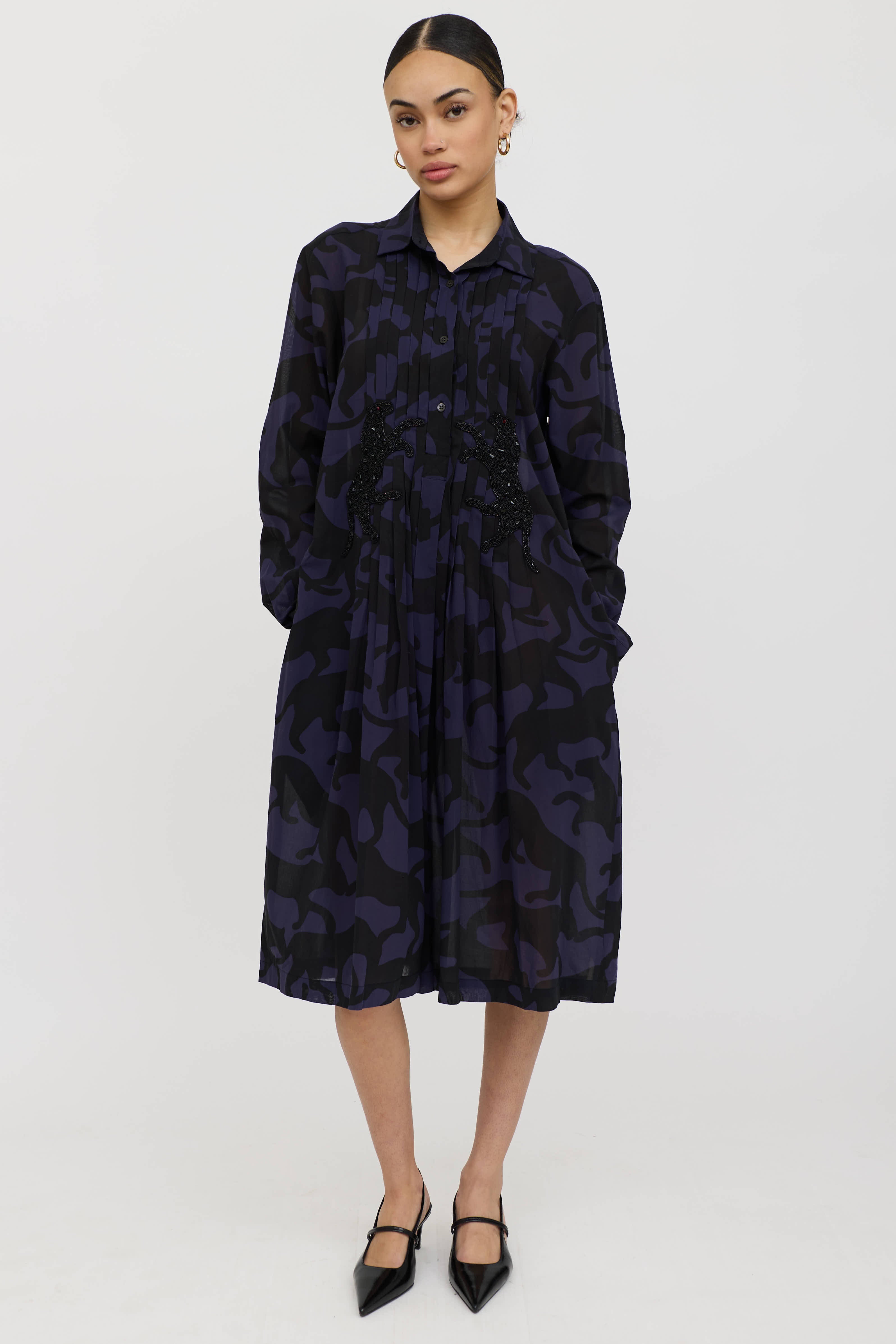 Dries Van Noten Pleated Beaded Dress