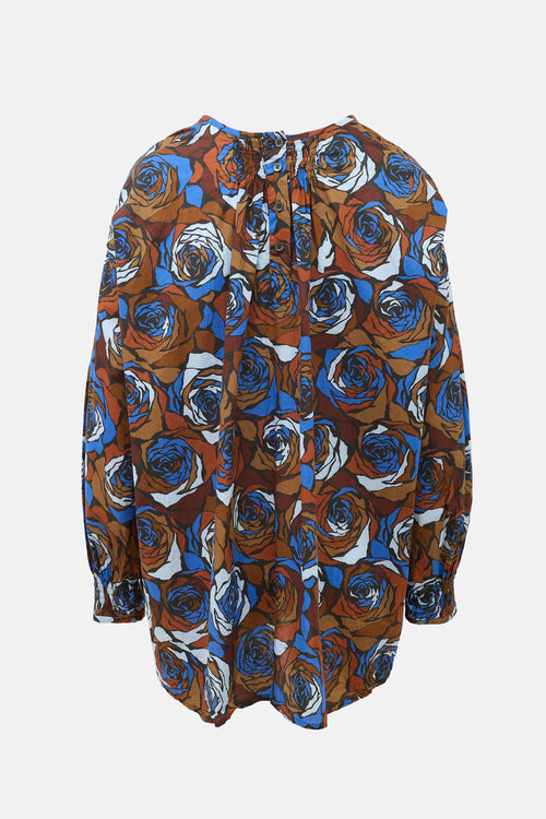 Dries Van Noten Rose Printed Blouse
