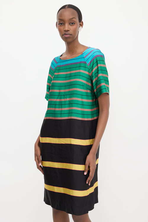 Dries Van Noten SS 2015 Satin Striped Dress