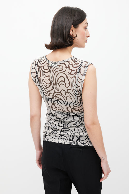Dries Van Noten SS 2016 White & Back Mesh Tattoo Tank Top