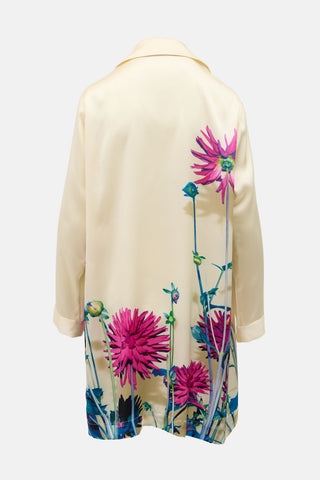 Dries Van Noten Silk Dahlia Print Robe