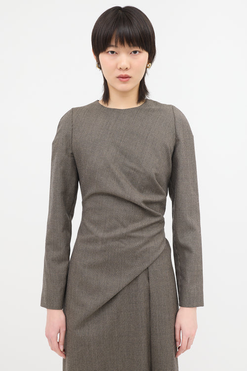 Dries Van Noten Wool Dalba Draped Dress