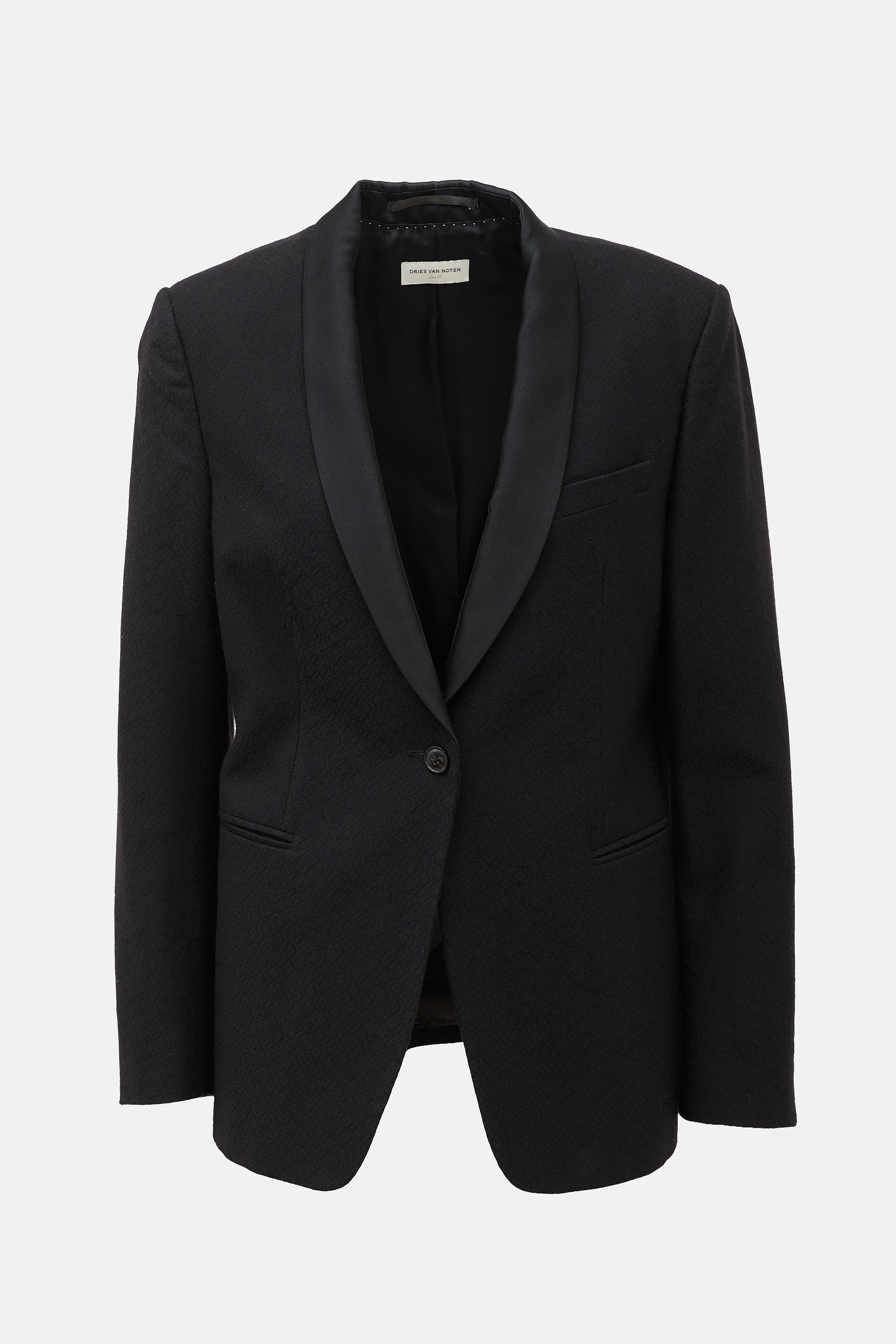 Dries Van Noten Wool Jacquard Tuxedo Blazer