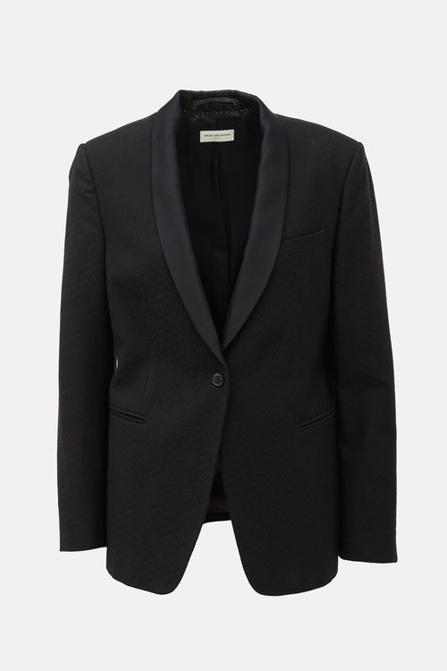 Dries Van Noten Wool Jacquard Tuxedo Blazer