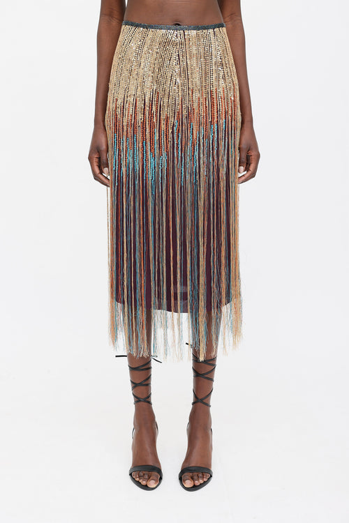 Dries Van Noten Fringe Embellished Skirt
