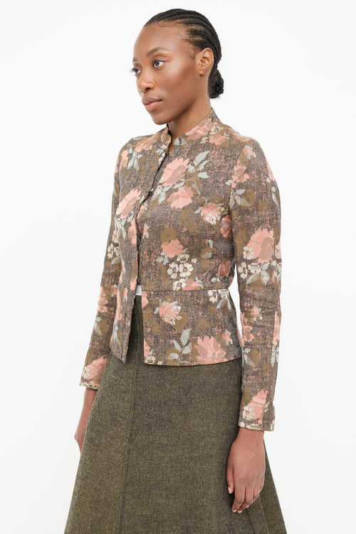 Dries Van Noten Multi Floral Woven Blazer