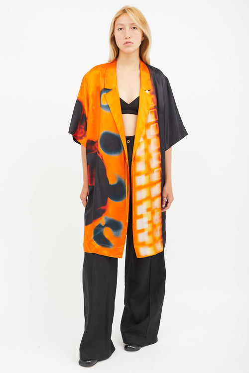 Dries Van Noten x Len Lye Orange & Multicolour Wrap Cardigan
