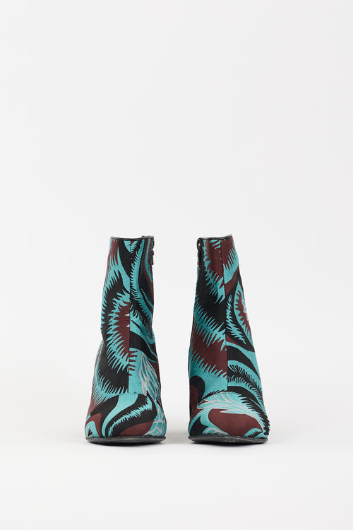 Dries Van Noten Blue & Multicolour Jacquard Ankle Boot
